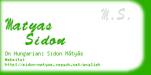 matyas sidon business card
